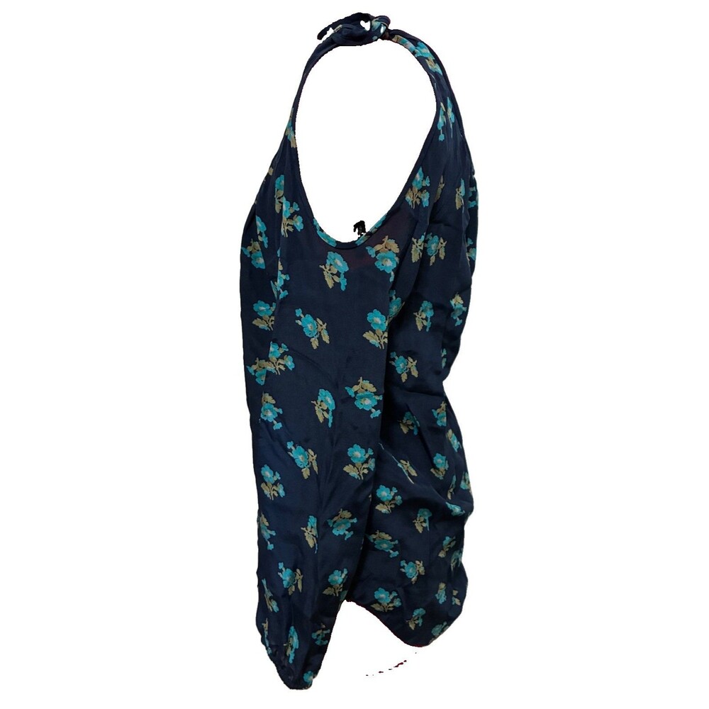 Rebecca Taylor Women’s Blue Long Sleeve 100% Silk Floral Shirt Size Medium - Picture 3 of 8